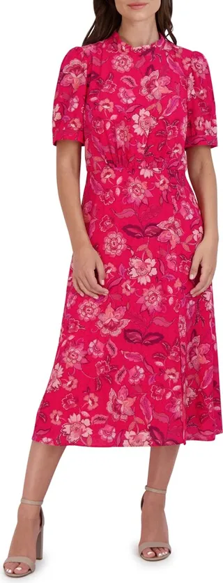 Mock Neck Midi Dress