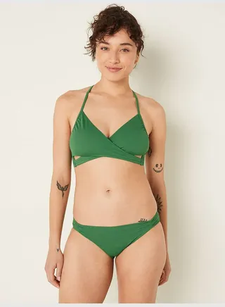 Ruched-Front Bikini Bottom