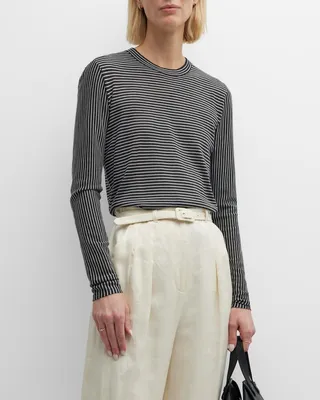 Eurico Striped Cashmere-Silk Top