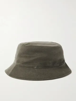 Cityleisure Suede-Trimmed Cashmere Bucket Hat