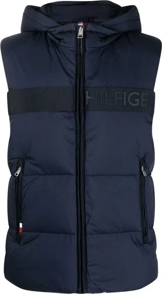 Logo-Print Hooded Gilet