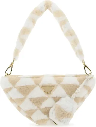 Prada Triangle Logo Plaque Shoulder Bag