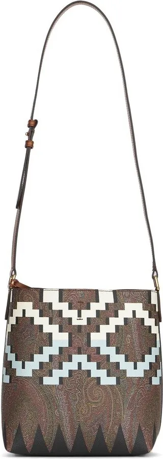 Geometric-Print Crossbody Bag