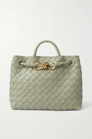 Bottega Veneta - Andiamo Embellished Intrecciato Leather Tote - Green