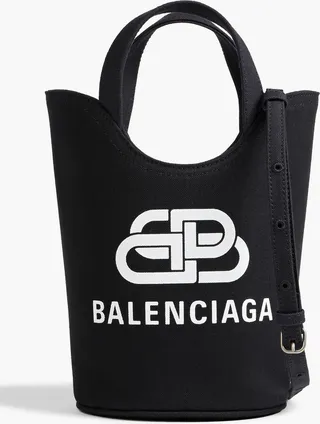 Wave printed canvas tote