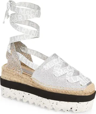 Gaia Logo Strap Metallic Espadrille