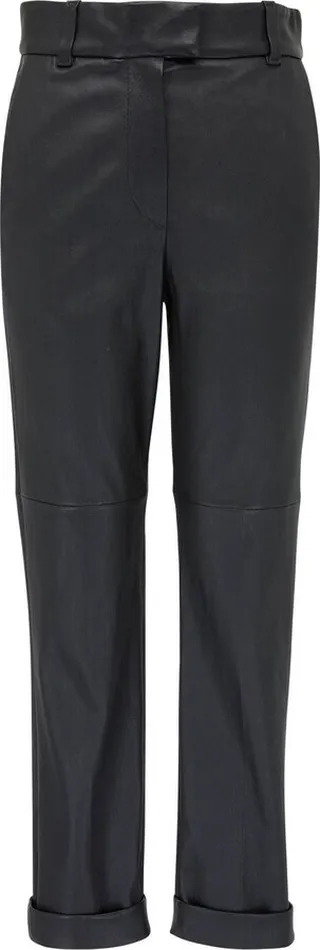 High-Waisted Leather Trousers