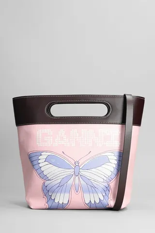 Hand Bag In Rose-pink Cotton