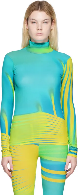 Nina Ricci Multicolor Print Turtleneck