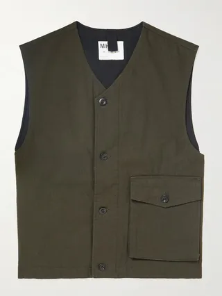 Recycled Cotton-Gabardine Gilet