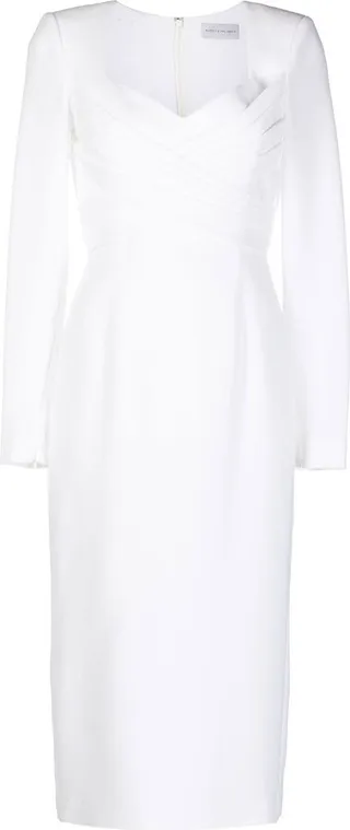 Phoebe crossover-strap midi dress