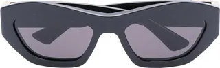 Black Acetate Hexagonal Sunglasses