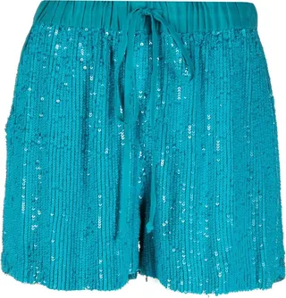 Sequin-Embellished Mini Shorts