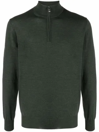 Half-Zip High-Neck Jumper