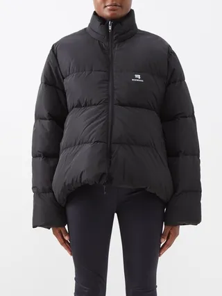 Curved-hem Quilted Padded Jacket