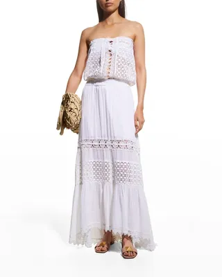 Kate Strapless Crochet Maxi Dress