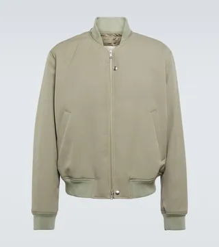 Wool gabardine bomber jacket
