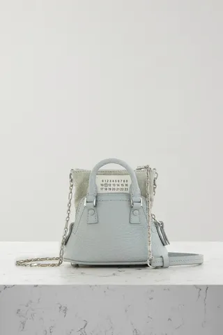 Maison Margiela - 5ac Baby Textured-leather And Cotton-canvas Shoulder Bag - Blue