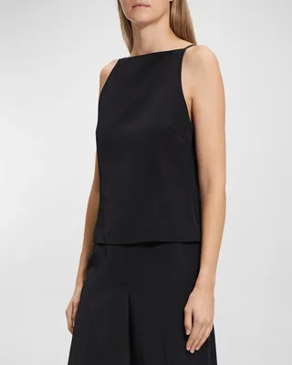 Square-Neck Fluid Ottoman Tank Top