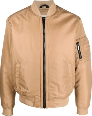 Logo-Patch Padded Bomber Jacket