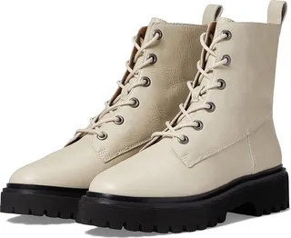 Madewell The Rayna Lace-Up Boot in Leather (Harvest Moon) Women's Boots