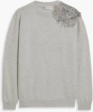 Embellished cashmere sweater