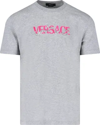 Versace Logo Printed Crewneck T-Shirt