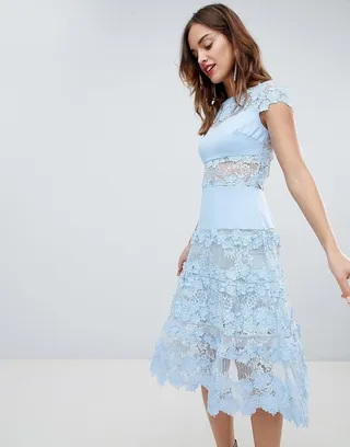 Bronx & Banco Applique Midi Sky Dress