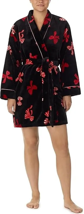 Kate Spade New York Chenille Wrap Robe (Ribbon Toss) Women's Pajama