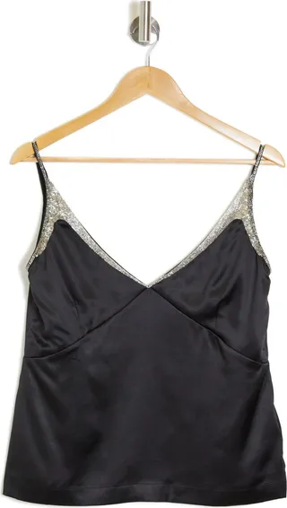 Canoa Embellished Crop Silk Camisole