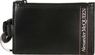 Logo Print Detachable Strap Zip Clutch