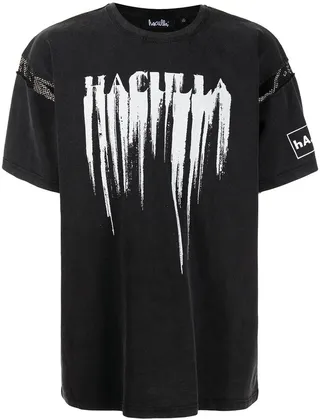 Smeared stretch-cotton T-shirt