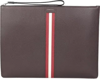 Bally Logo Plaque Stripe Detailed Pouch