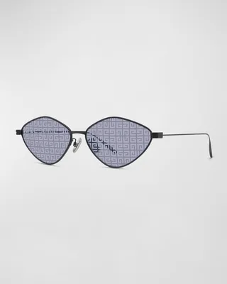 4G Metal Oval Sunglasses