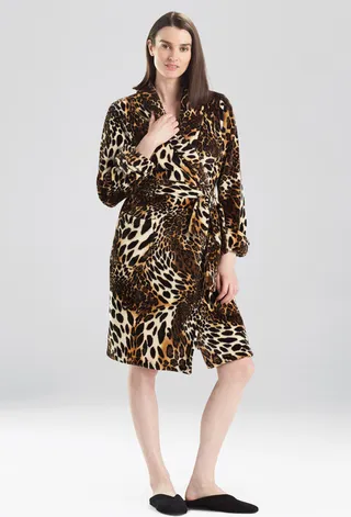 Plush Leopard Cozy Robe