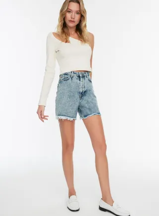 Raw Hem Denim Shorts