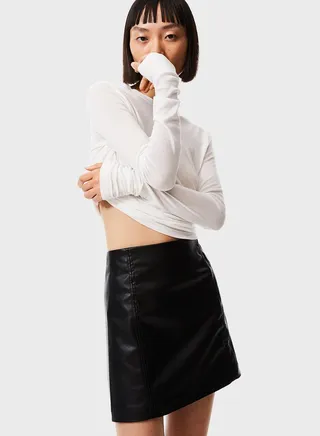 Pu High Waist Mini Skirt