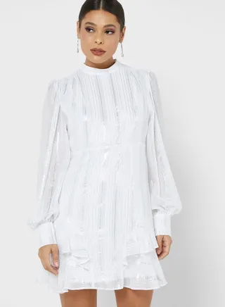 Striped Pleated Dress