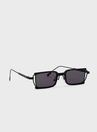 Oval Square Mixed Trim Sunglasses