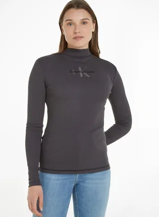Rib Long Sleeve Logo T-Shirt