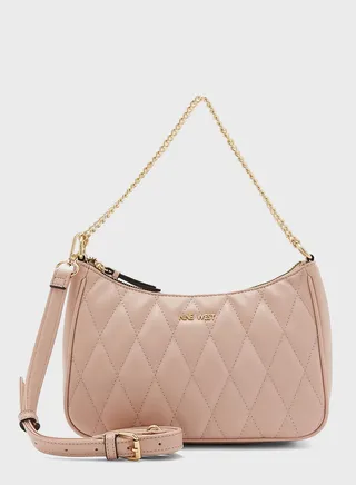 Chain Detailed Zip Over Crossbody