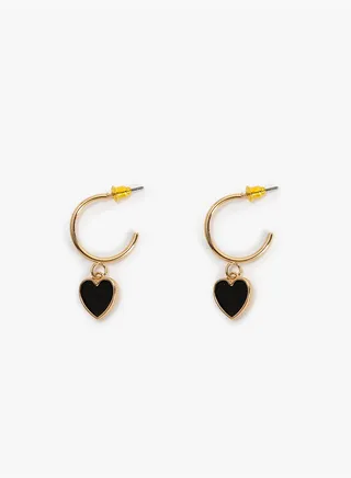 Heart Shaped Hoop Earrings Pendant