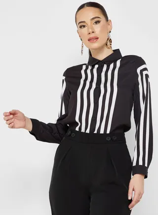 Contrast Print Shirt