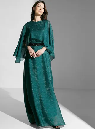 Chiffon Gown With Shimmer Waist