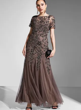 Embellished Tiered Dress