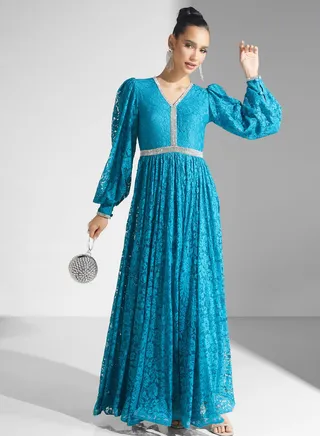 Puff Sleeve Plisse Dress