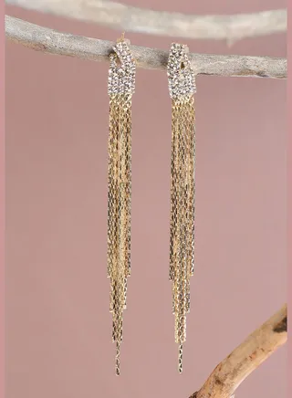 Gold Plated Designer Stone Drop Earring
