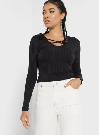 Criss Cross Front T-Shirt