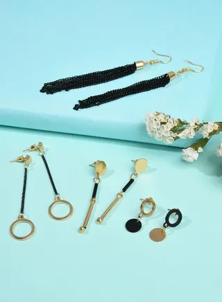 Pack of 8 Gold Plated Designer Drop Earring