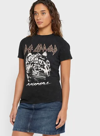 Leppard Crew Neck T-Shirt